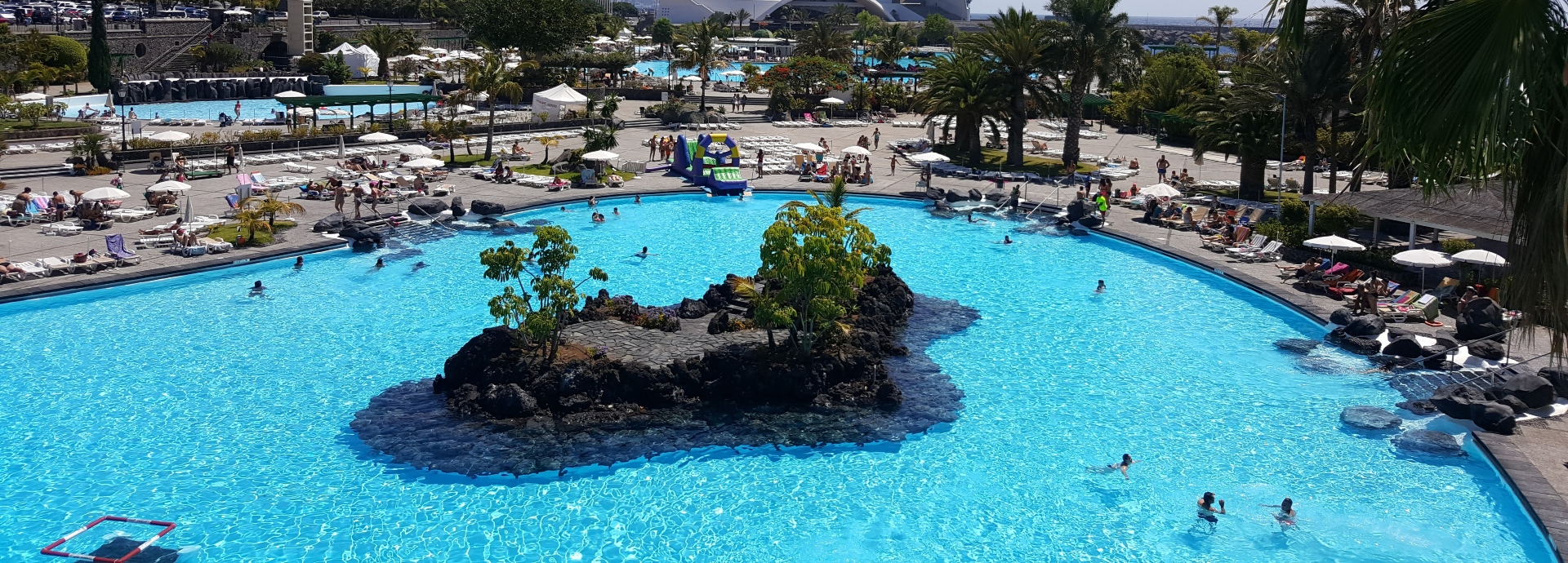 Swimming and bathing in the hotel pool